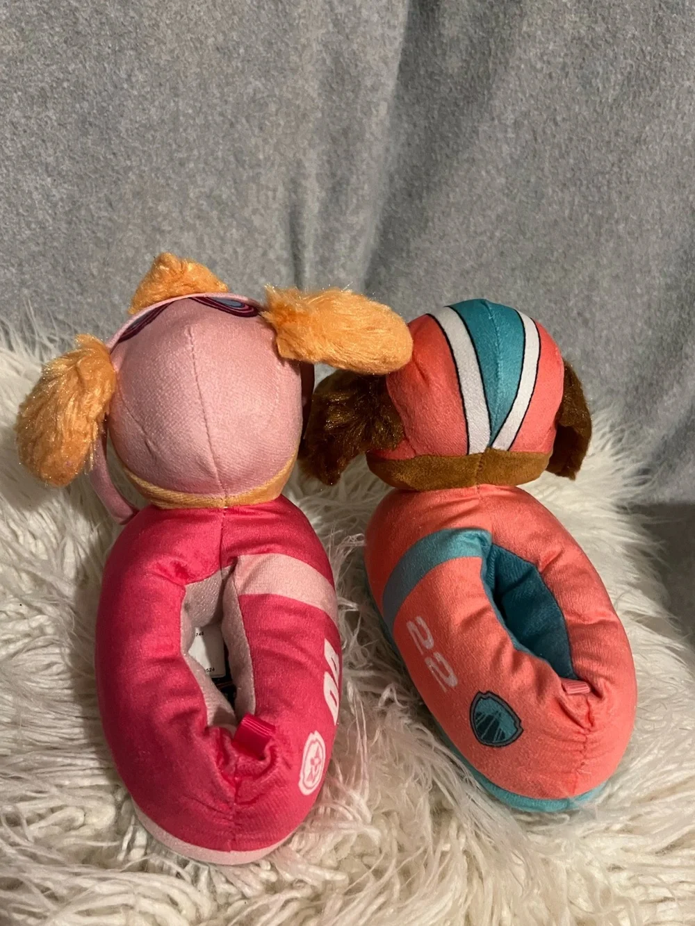 Nickelodeon PAW PATROL Slippers Toddler Girls Size 7/8 Liberty & Skye Plush 3D